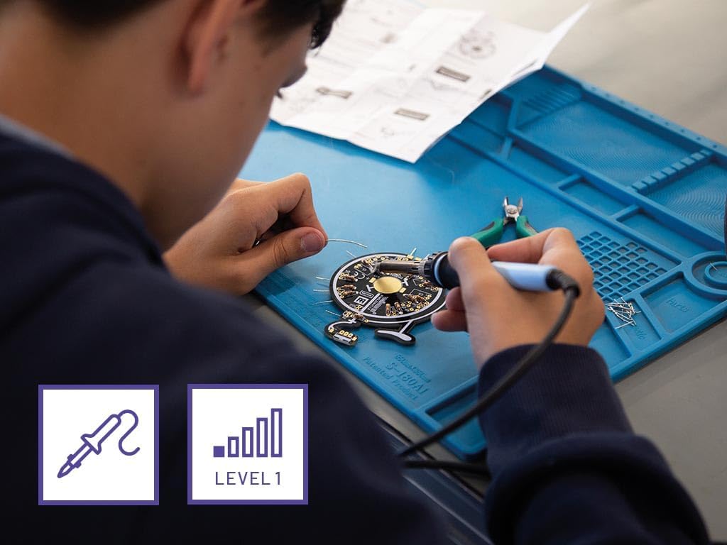 Whadda Lötbausatz, elektronisches Rad, 10 LEDs