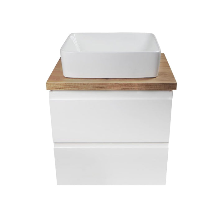 VBChome Badmöbel 50x40 cm Weiss Aufsatzwaschbecken ohne Hahnloch 48x37 cm Aufsatzwaschtisch Waschbec