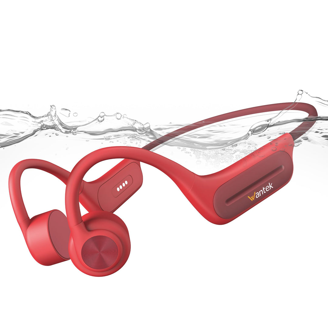 Wantek Knochenschall Kopfhörer Bluetooth 5.4,Open Ear Schwimmen Kopfhörer mit 32GB MP3 Speicher,Kabe
