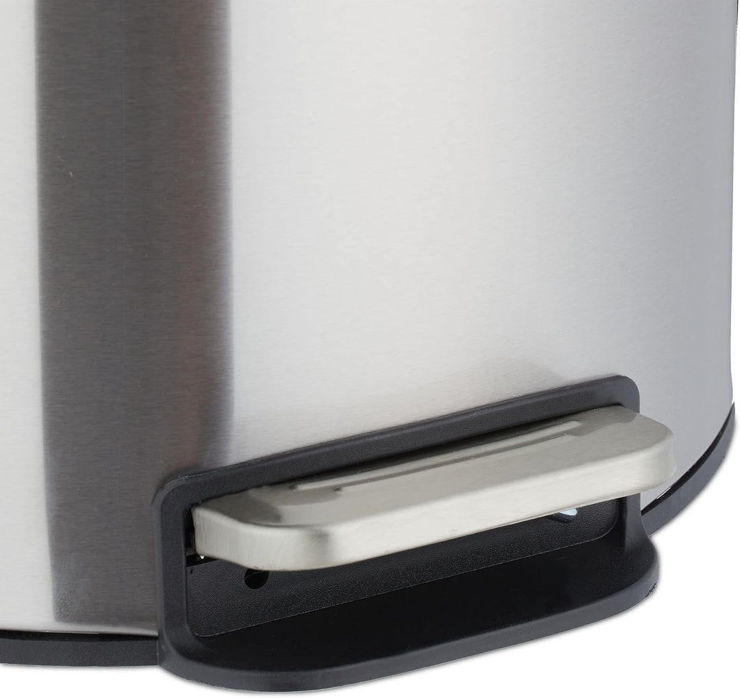 Relaxdays Treteimer 12 Liter, Edelstahl, Abfalleimer mit Inneneimer, Absenkautomatik, Mülleimer für