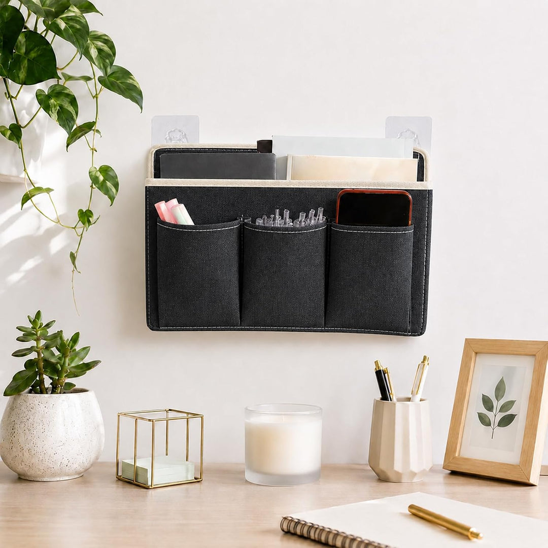 2 Stück Wand Organizer, Tasche Hängekörbe Mit Grosser Mesh Abteilung Und 3 Taschen Tür Organizer, Pl