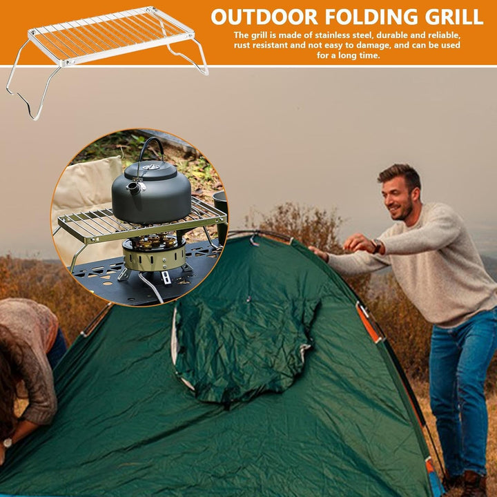 Klappbarer Lagerfeuergrill, Campingrost, Tragbarer, Zusammenklappbarer Campinggrill Aus Edelstahl Üb