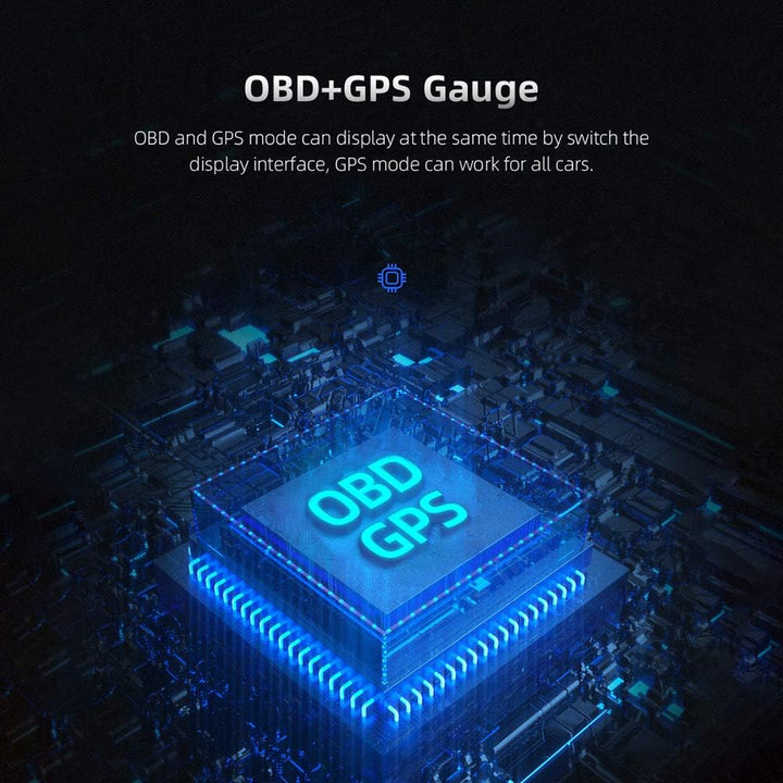 Clenp OBD- Und GPS-Messgerät, AP-1-Auto-HUD-Head-up-Display OBD-GPS-Tachometer A-Säule Mittelkonsole
