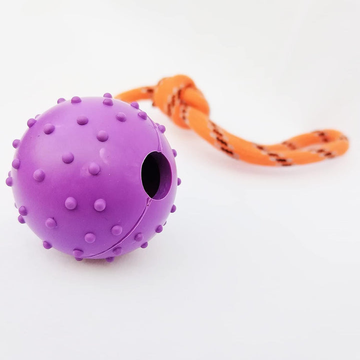 2Pcs Ball am Seil für Hunde und Katzen，trainingsball mit Seil,Hohlkugel aus Naturgummi Für Apportier