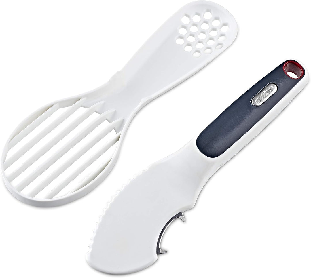 Zyliss E910050 Avocado Schneider, Weiss/Grau, Avocado-Entkerner und-Schneider Kochutensilien, 5 Jahr