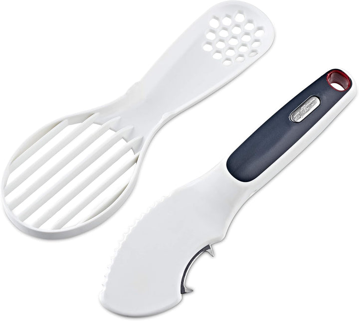 Zyliss E910050 Avocado Schneider, Weiss/Grau, Avocado-Entkerner und-Schneider Kochutensilien, 5 Jahr