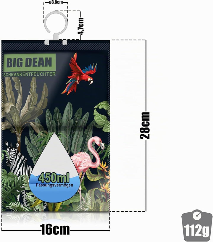 BigDean 30er Pack XL Luftentfeuchter Kleiderschrank - je Beutel bis zu 450ml Entfeuchter Schrank ohn