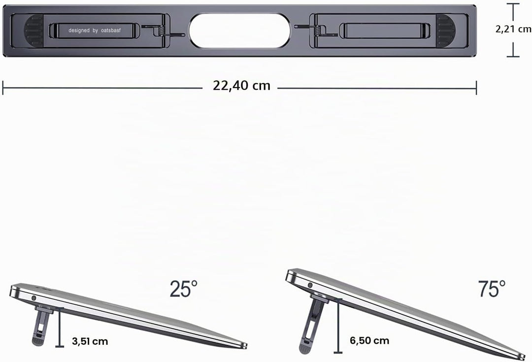 nediea Faltbarer Laptop Ständer, Laptopständer Höhenverstellbar, Laptop Kippständer, Tragbarer Lapto