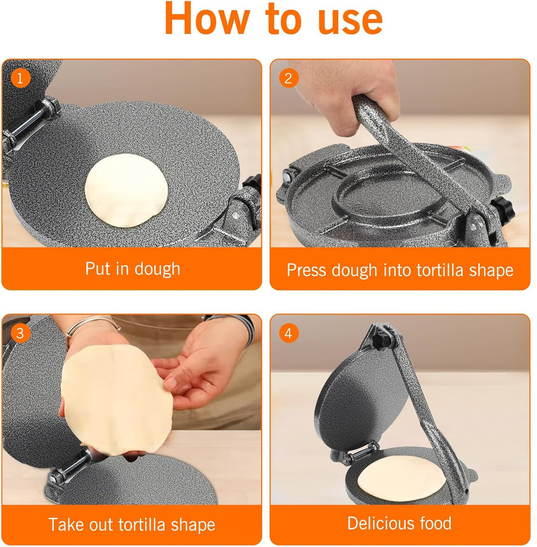 Tortilla-Presse, Aluminiumlegierung, Tortilla-Maker, Manuell, Einfaches Entformen, Mais-Tortilla-Pre
