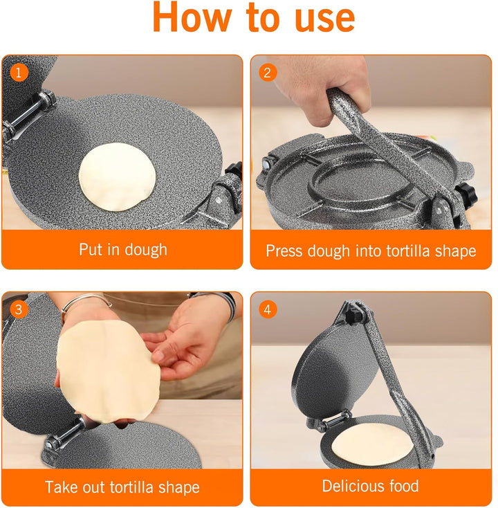 Tortilla-Presse, Aluminiumlegierung, Tortilla-Maker, Manuell, Einfaches Entformen, Mais-Tortilla-Pre