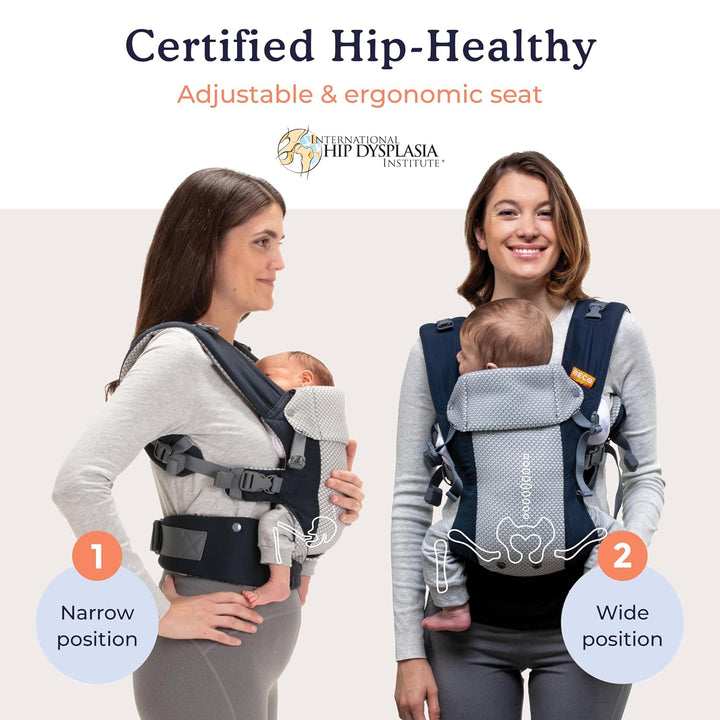 Beco Gemini Cool Babytrage Neugeborene ab Geburt bis Kleinkind - 4 Tragepositionen, Baby Trage, Baby