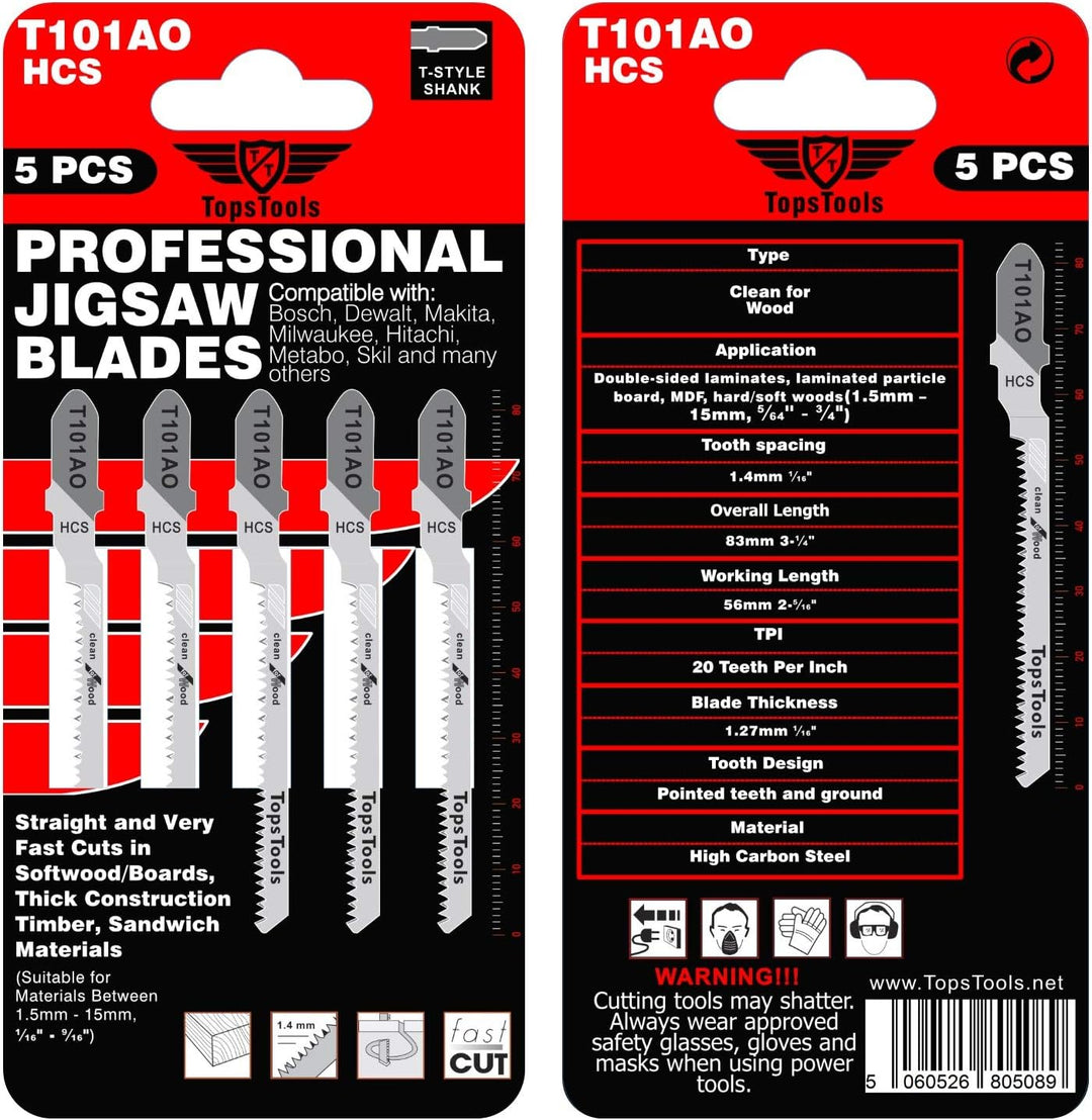 30 x TopsTools JSTTK6A T101B T101BR T101D T101AO T111C T144D gemischte Stichsägeblätter kompatibel m