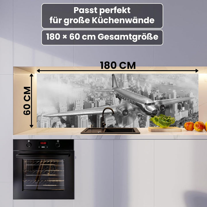 DIMEX Küchenrückwand Folie selbstklebend Flugzeug | Klebefolie - Dekofolie - Spritzschutz für Küche