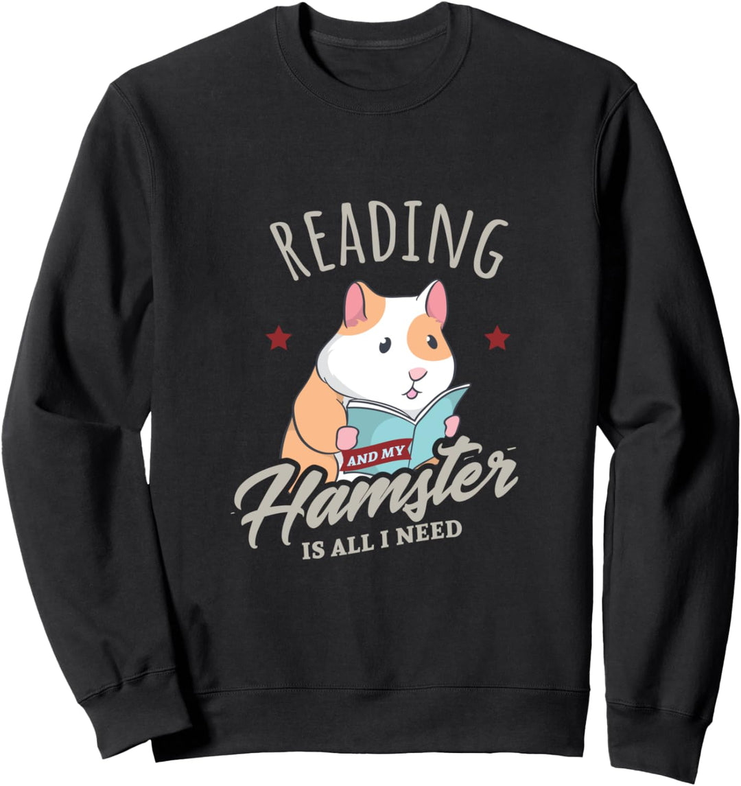 Lesen und Hamster Ironisch Niedlich Buch Sweatshirt