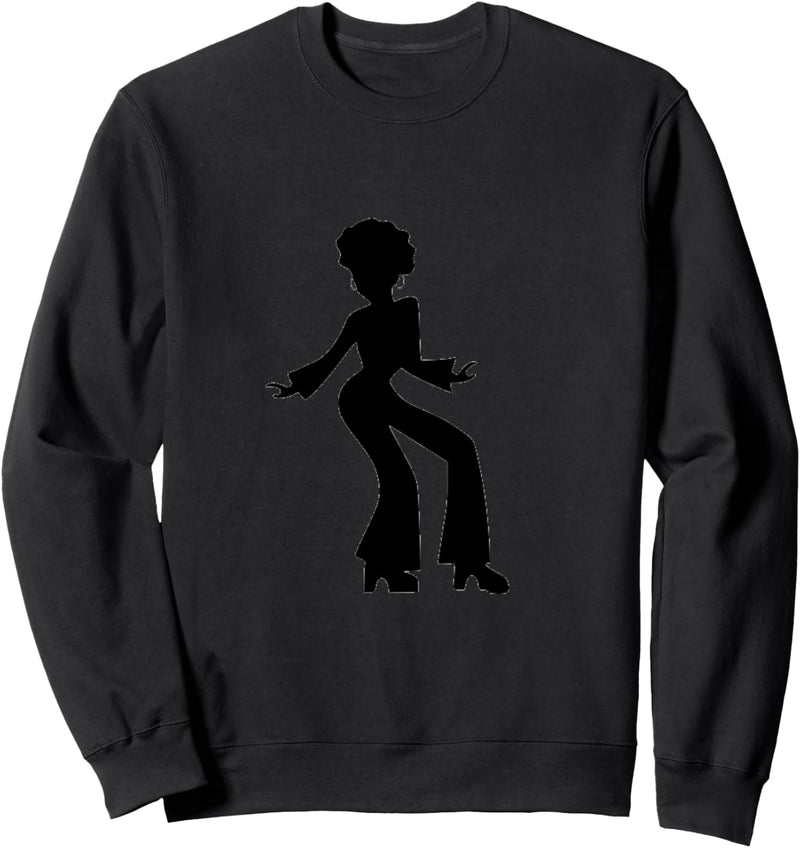 Disco-Tänzerin Silhouette 80er Jahre Musikclub-Party Sweatshirt