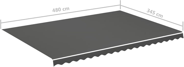 Goliraya Markisenbespannung Sonnenschutz Markisenstoff Markisentuch Markise Anthrazit 5x3,5 m Ohne R