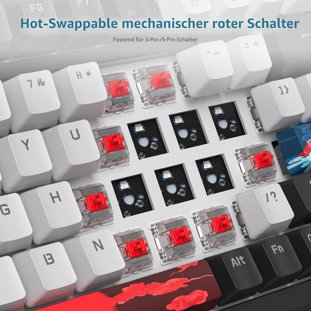 SOLIDEE Verkabelte 95% Mechanische Gaming-Tastatur,Hot-Swap-Fähige Mechanische Tastatur,Gasket Struk
