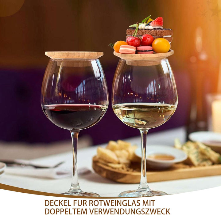 Generisch 10 Stück Weinglas Aufsatz,Charcuterie Brett Topper,Weinglas Topper Holz,Weinglas Topper,Un