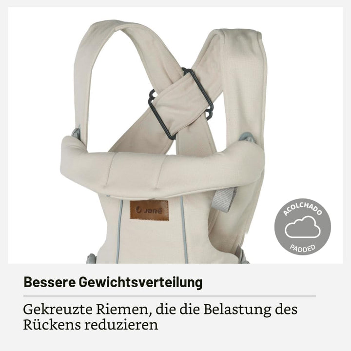 Jané Dual, ergonomische Babytrage, von Geburt bis 15 kg, 3 Positionen, atmungsaktiv und gepolstert,