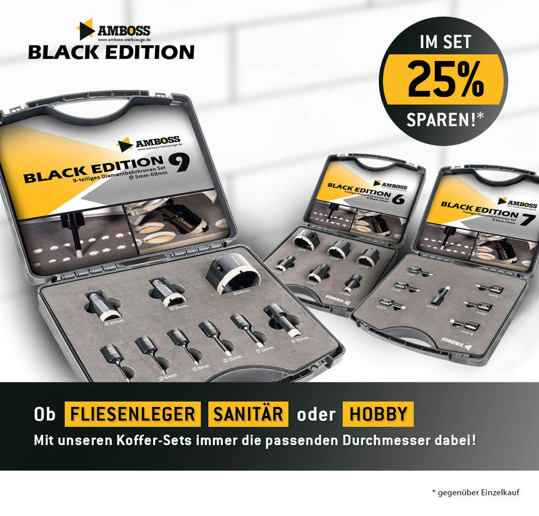 Amboss - Diamant Bohrkrone 38 mm (M14) für Winkelschleifer | Geeignet für Feinsteinzeug, harte Flies