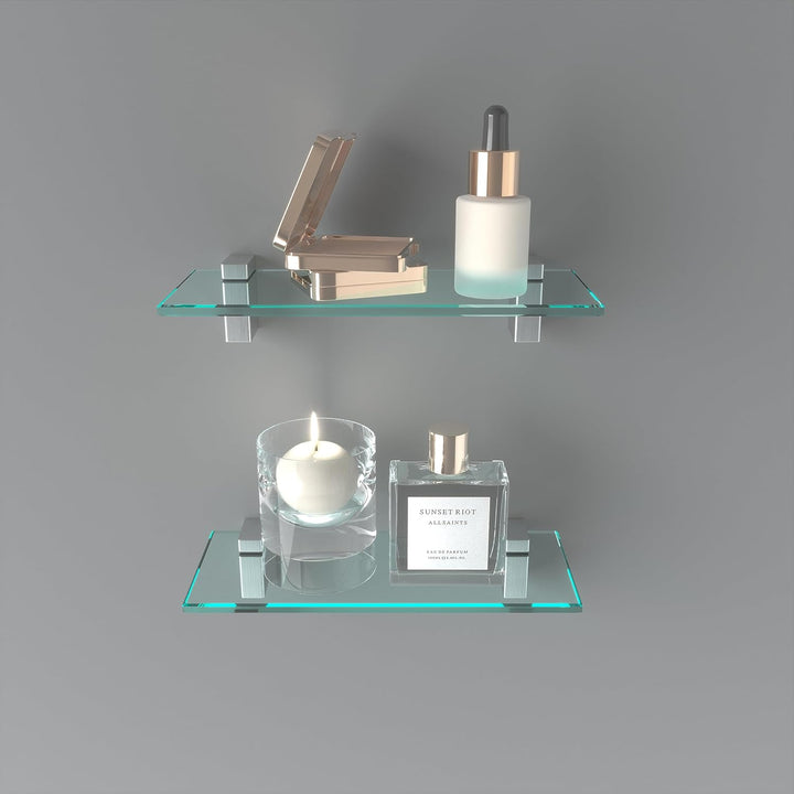 bijon Glasregal Glasablage Wandregal Glas Bad-Regal Glas Badezimmer Regal Badablage Ablageregal - 8m