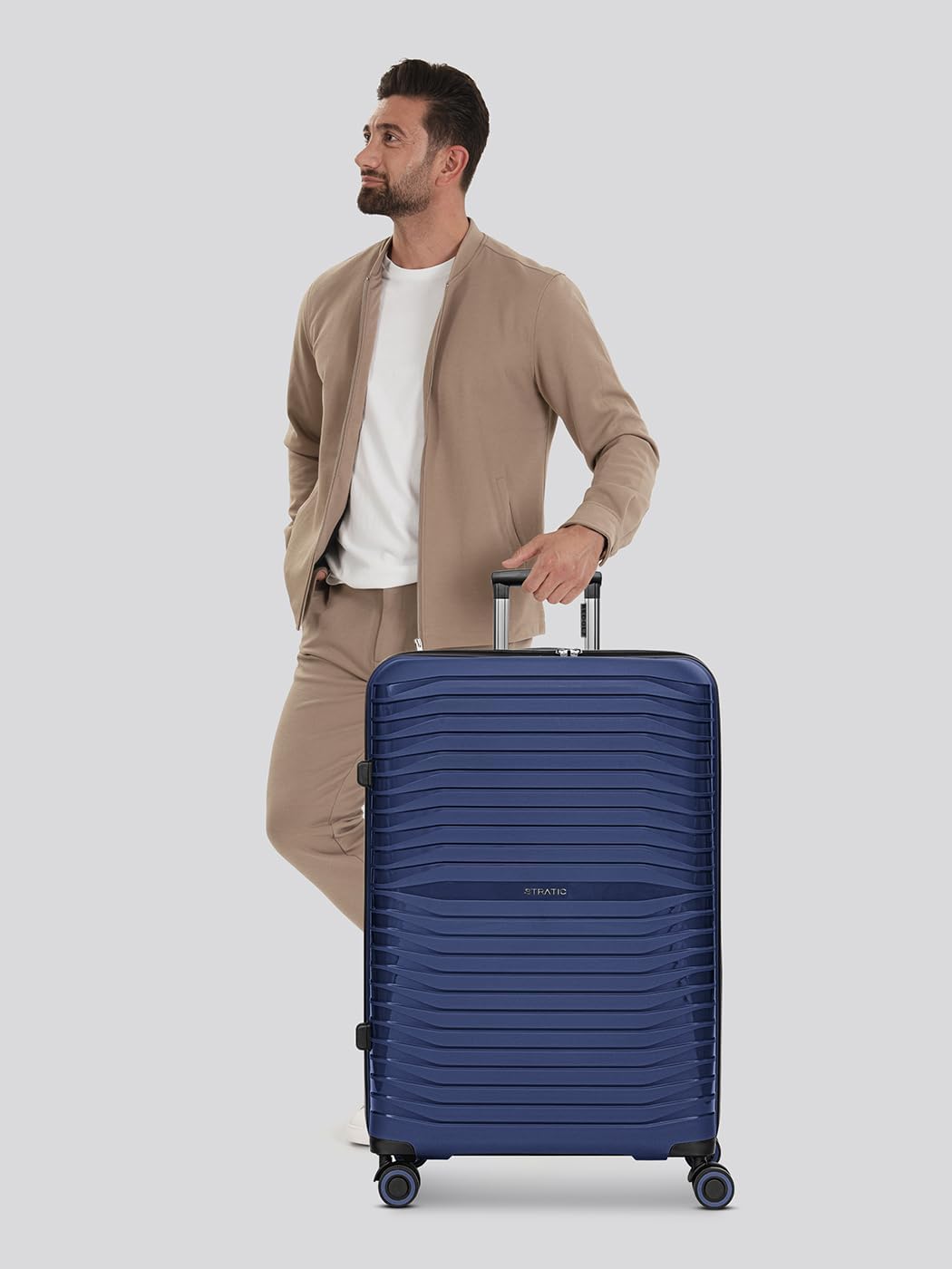 Stratic Shine Koffer & Trolley Gross | Hergestellt aus Bruch- & Kratzfestem Polypropylen mit 4 Rolle