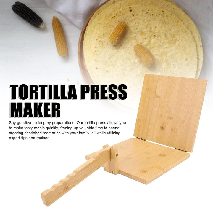 Tortilla-Presse, Holz -Tortilla -Pressemacher, Teigmaschine Handbuch Tortilla Press mit 50 Pergament