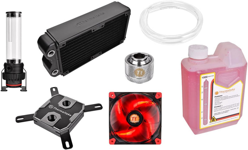 Thermaltake CL-W063-CA00BL-A Pacific RL240 Wasserkühlung-Kit transparent, rot - rot