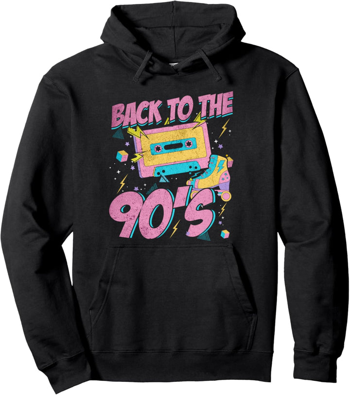 Back to the 90s 90er Disco Funk und Techno Era Vintage Retro Pullover Hoodie