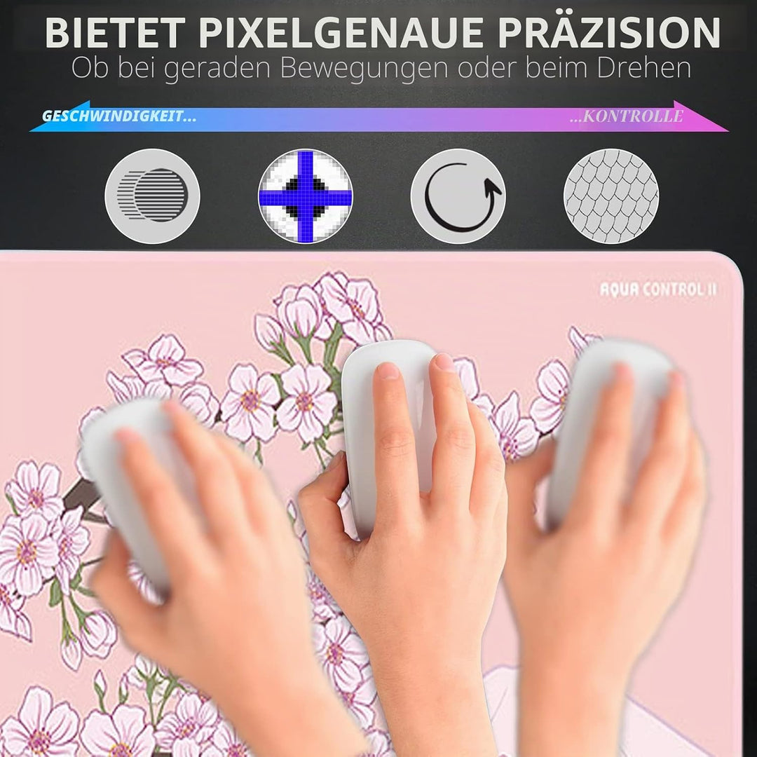 X-Raypad Aqua Control 2 AC2 Sakura Gaming-Mauspad, Ultra-Hochpräzisions-Mauspad mit Perfekter Geschw
