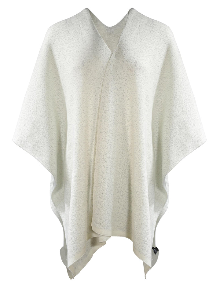 ZLYC Damen Weiche Schlichte Poncho Capes Retro Cardigans Pullover Reines Weiss, Reines Weiss