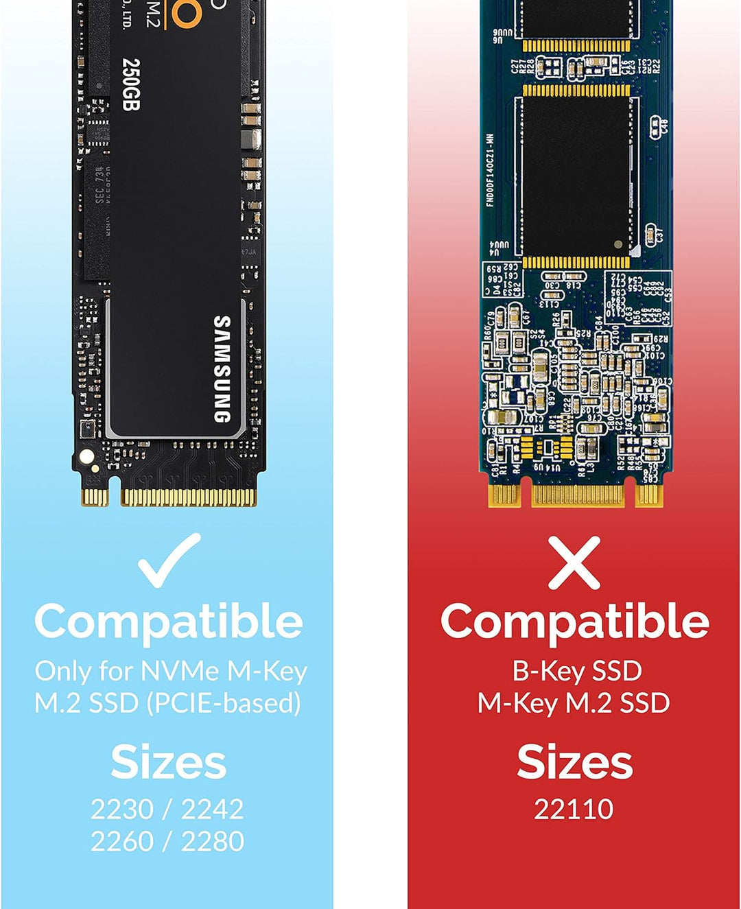 SABRENT M.2 SSD Robustes wasserdichtes Gehäuse, USB C 3.2 Gen 2 auf NVMe SSD, Aluminium Externes M2