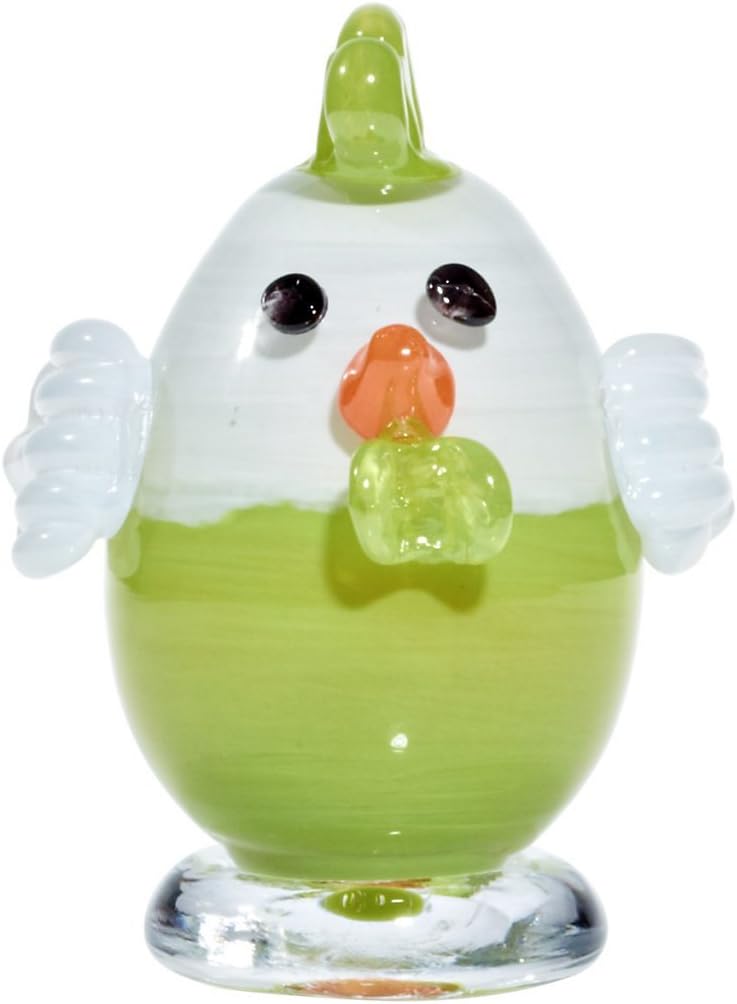CRISTALICA Glasfigur Küken grün/weiss 10,5cm
