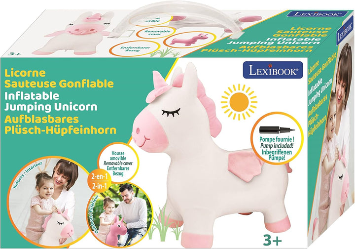 Lexibook Aufblasbares Hüpf-Einhorn, Inbegriffenen manuellen Pumpe, Sicherer und widerstandsfähiger K