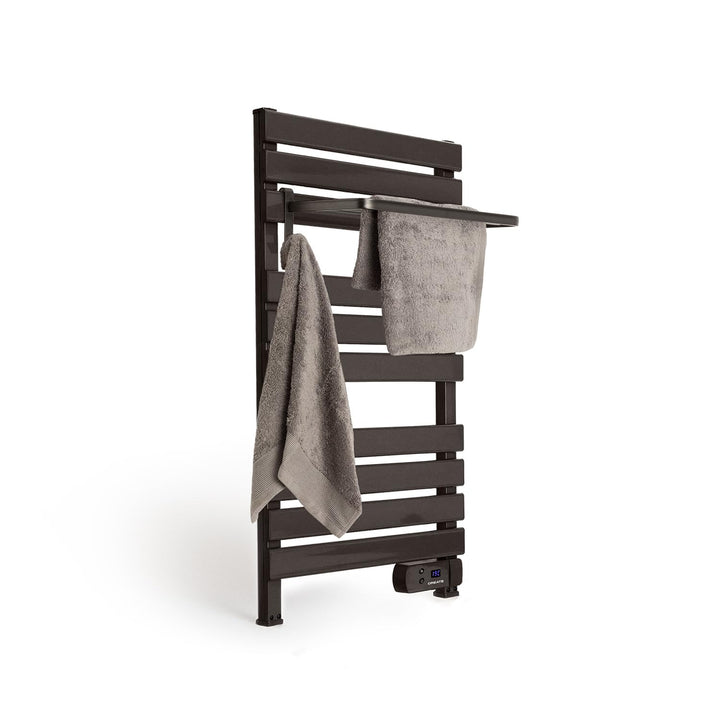CREATE / WARM Towel 500W / Elektrischer Badheizkörper Schwarz mit Regal / 96,9x5x55cm / Für Boden od