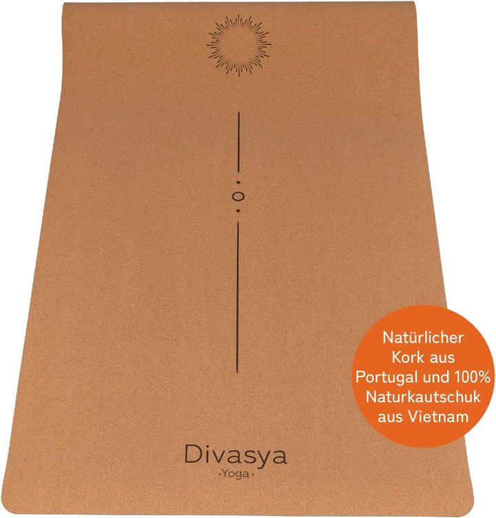 Premium Yogamatte Kork | Naturkautschuk &amp; Kork | inkl. Tragegurt | Yoga Matte Kork: natürlich rutsch