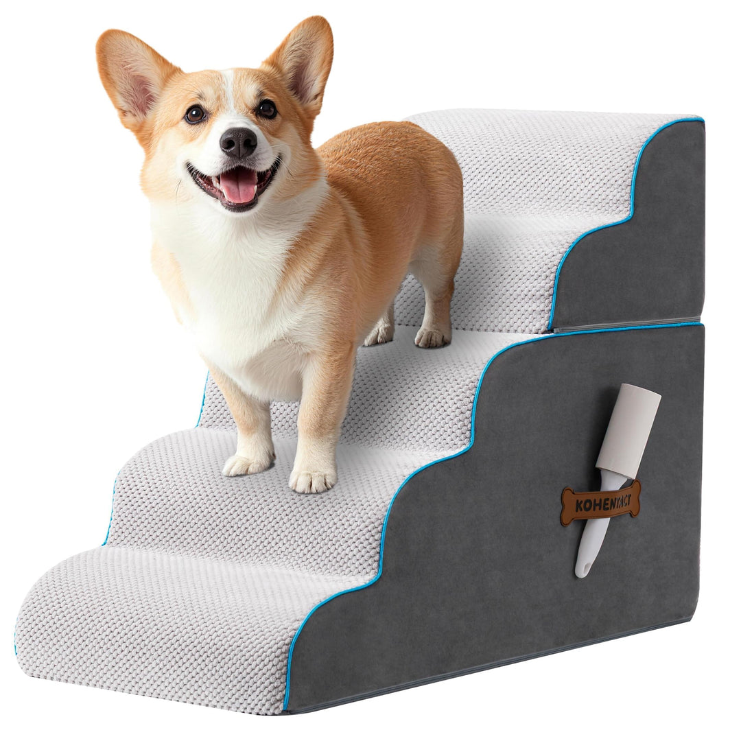 Hundetreppe &amp; Rampe für hohes Bett &amp; Sofa, 33-61 cm abnehmbare Haustiertreppe für kleine &amp; mittlere