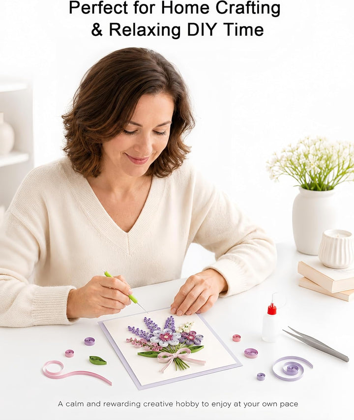 YURROAD Quilling Set, Quilling Papier Werkzeug Set mit 36 Farben 900 Quilling Papierstreifen 3mm, Qu