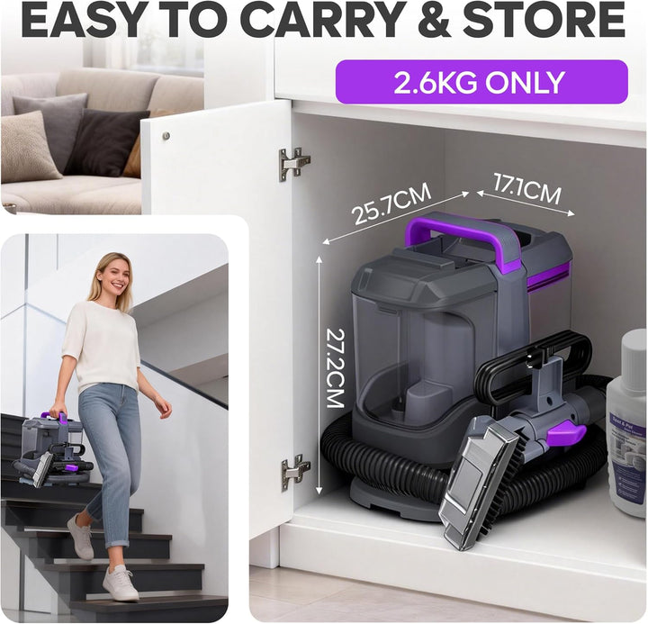 Polsterreiniger Gerät 450W 13kPa, Nasssauger Polsterreiniger für Sofa & Auto, Waschsauger Teppichrei