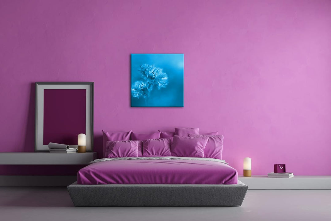 deyoli Zwei Violette Kornblumen Format: 40x40 Effekt: Zeichnung als Leinwandbild, Motiv auf Echtholz