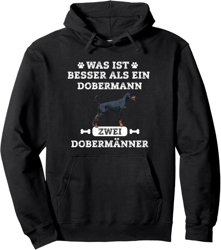 Zwei Dobermänner Hunde Design - Dobermann Geschenk Pullover Hoodie