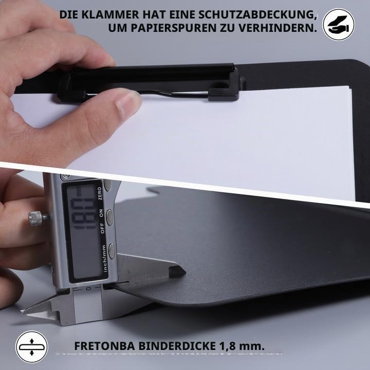 Klemmbrett a4, Schreibmappe 2er Pack Klemmbrett mit deckel, Klemmbrettmappe mit 2 Klemmen, Schreibbr