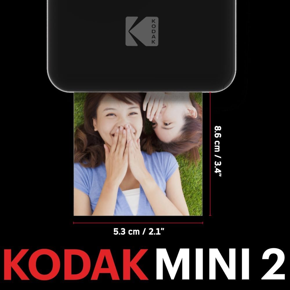 Kodak Mini 2 HD Wireless Mobile Instant Fotodrucker w / 4 Pass patentierte Drucktechnologie (Schwarz