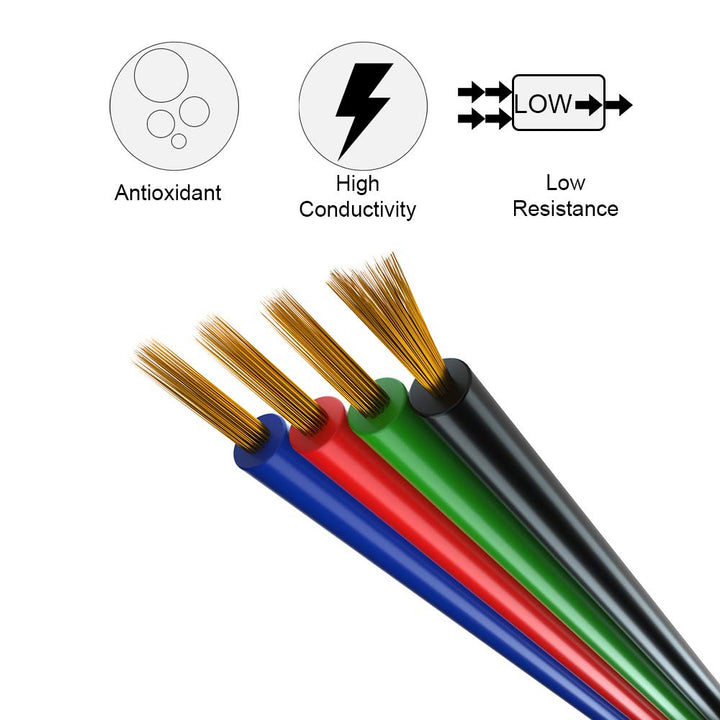 BTF-LIGHTING RGB 32.8ft/10m 20AWG LED Streifen Lichtband Elektrisch Verlängerungskabel 4 polig Stand