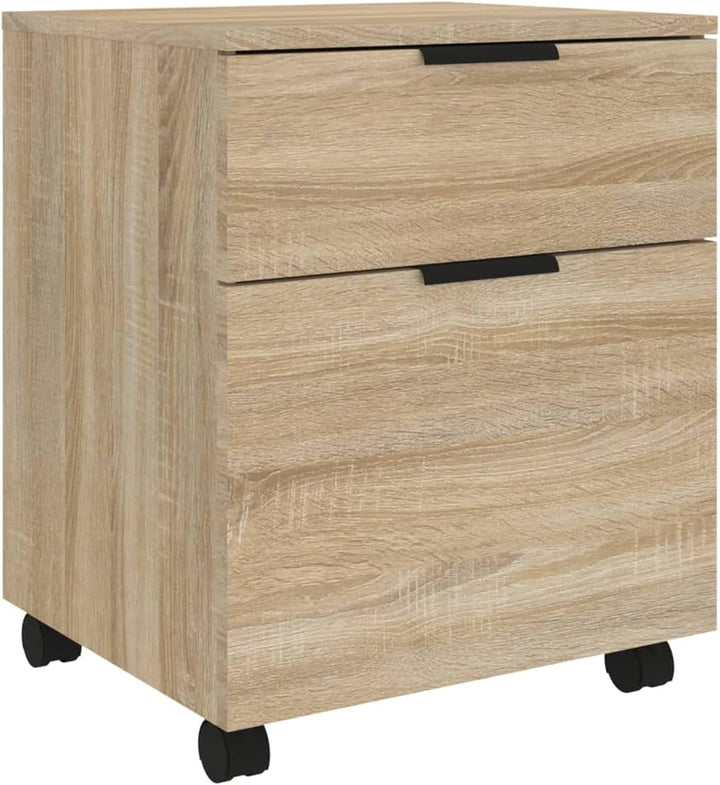 BaraSh Mobiler Aktenschrank mit Rollen Sonoma-Eiche 45x38x54 cm BüRoschrank AktenschräNke Spind Schr