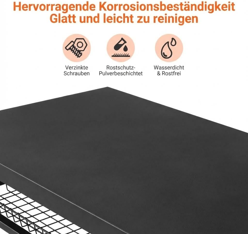 Garvee Grillwagen mit Rädern, Outdoor BBQ Tisch Pizzaofenständer, Beweglicher Vorbereitungstisch mit