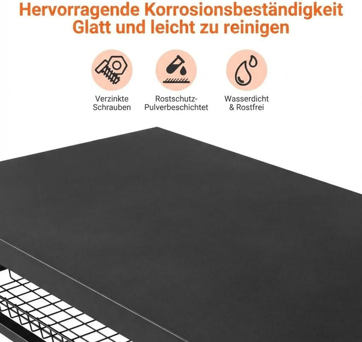 Garvee Grillwagen mit Rädern, Outdoor BBQ Tisch Pizzaofenständer, Beweglicher Vorbereitungstisch mit