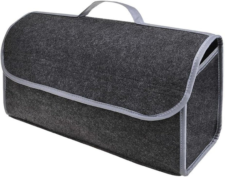 Kofferraumtasche Auto Filz Autotasche mit Klett Grau Aufbewahrungstasche Silber zusammengefaltet 235