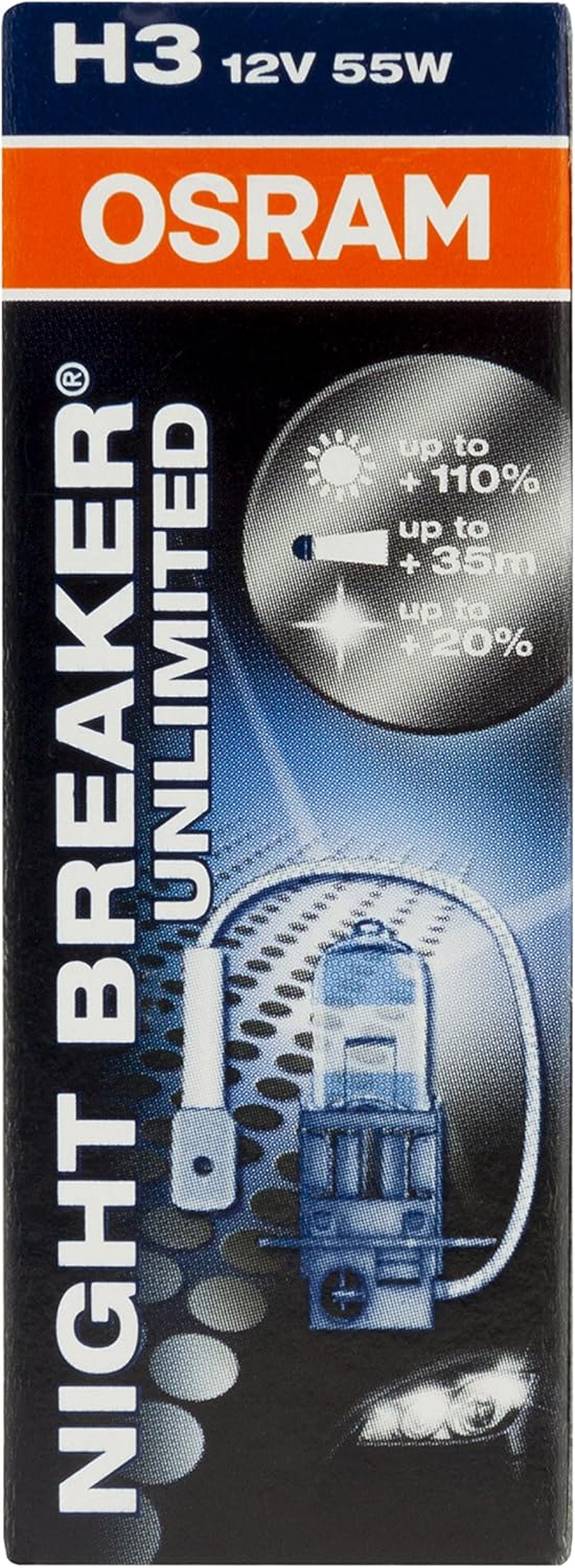 Osram Night Breaker Unlimited Halogen Birne - H3 - 12V/55W - pro Stück