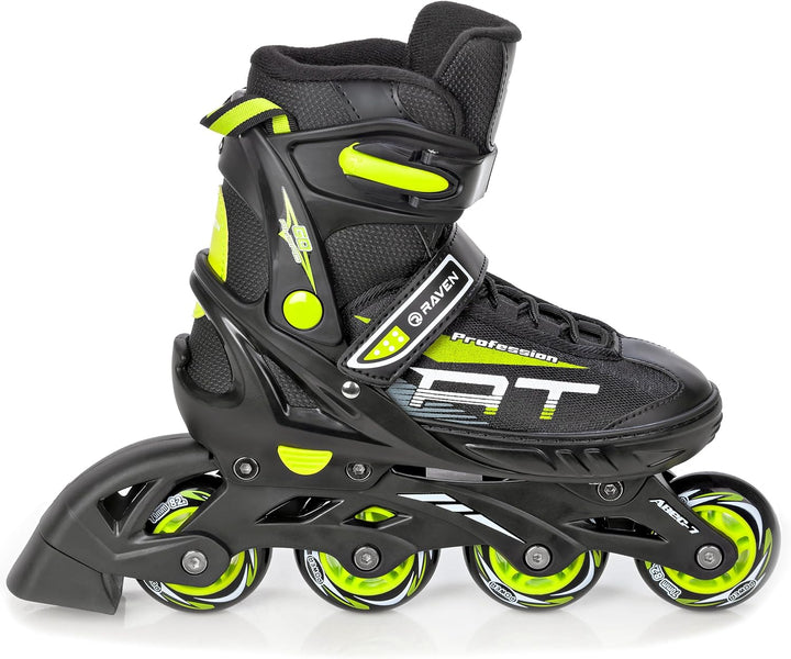 4in1 Inlineskates/Triskates/Rollschuhe/Schlittschuhe Raven Profession Black/Lime 35-39 (23cm-25,5cm)